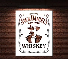 Jack Daniel's Whiskey Stencil, Mylar for Airbrush Painting Wall Art Crafts #2