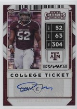 2020 Panini Contenders Draft Picks College Ticket 1/10 Justin Madubuike Auto mq1