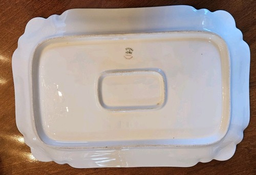 14" Haviland Limoges Blau Grün Gelb Rose Rost Gold Platte Tablett Schleiger 266 - Bild 8 von 12