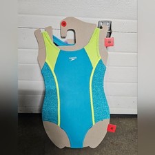 Speedo Girls Racerback Sport Splice One Piece Swimsuit nwt