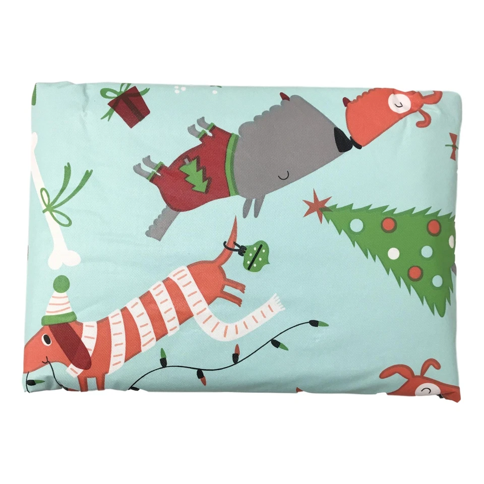 Holiday Time Blue Christmas Cats & Dogs Pets Vinyl Tablecloth, 60x102 Table - Image 2 of 2