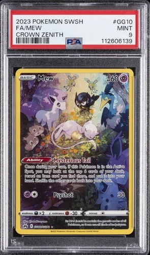 2023 POKEMON SWORD & SHIELD CROWN ZENITH #GG10 FULL ART/MEW PSA 9