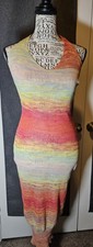 Fashion Nova Sweater Midi Dress Multi Color Sunkissed  Coastal Dream Ombre Knit 