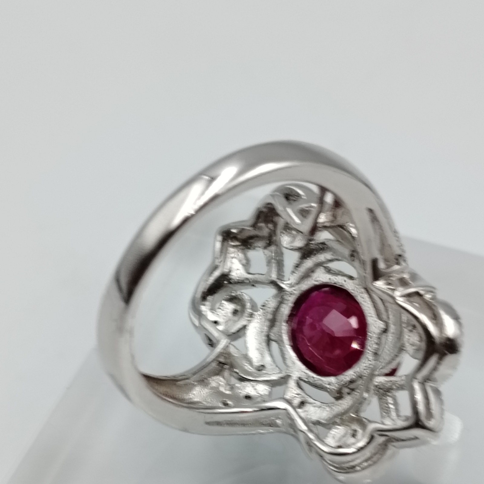 Designer Sterling Silver 925 Ruby & Diamond Ornat… - image 13