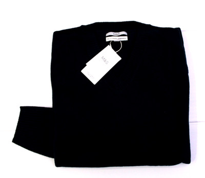 M & S Herren Extra Fine Ultimate Lambswool V Neck Sweater Pullover ~ Gr. XL Long