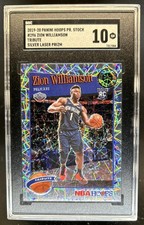 2019-20 Hoops Premium Stock Zion Williamson RC Prizm Silver Laser #296 SGC 10