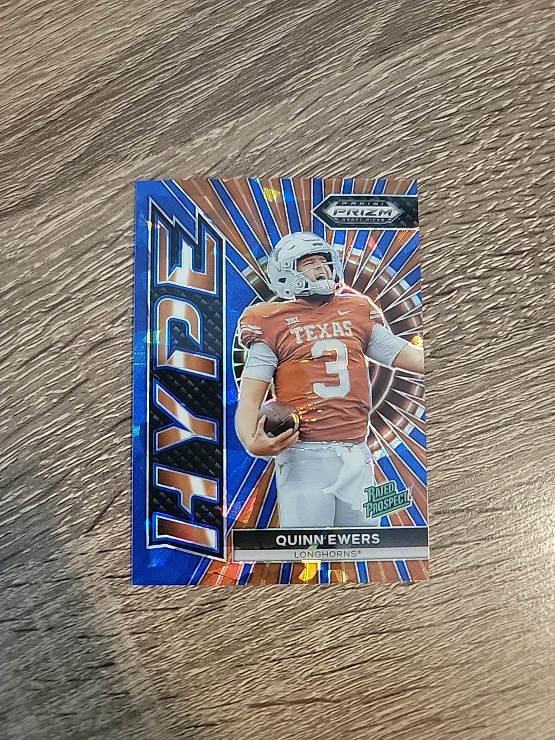 2024 Panini Prizm Draft Picks Quinn Ewers Hype Blue Ice RC 45/99 #HP-QE Texas