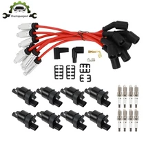 8Pcs Ignition Coil+Spark Plug+Wire Set For Buick Allure LaCrosse Rainier V8 5.3L