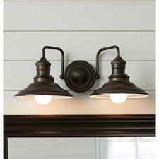 allen + roth Hainsbrook 2-Light Vanity Bar Oil Rubbed Bronze KDM1392A New