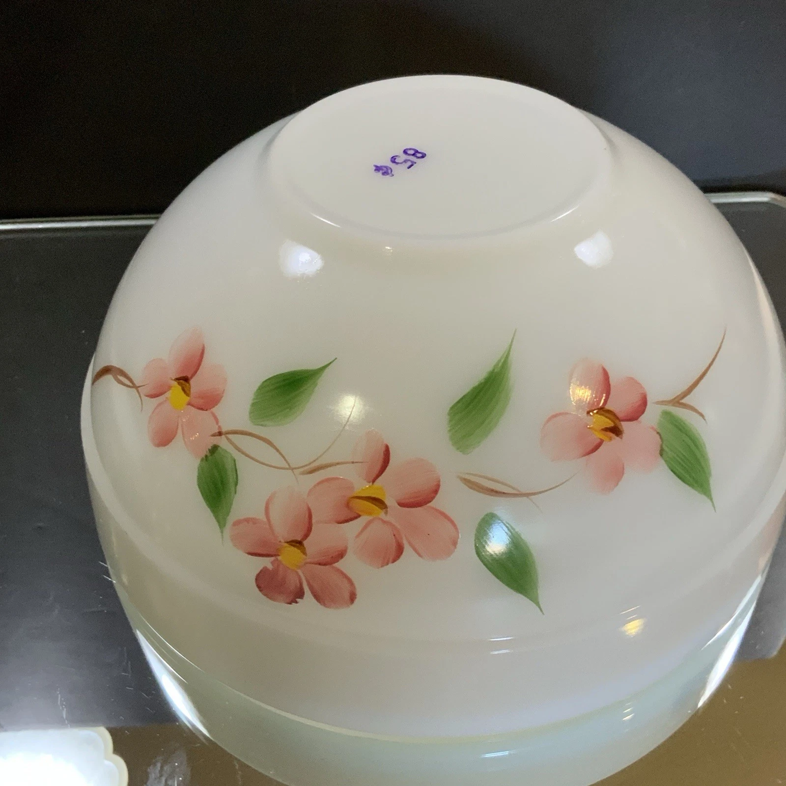 Vintage Anchor Hocking Fire King Mixing Bowl 8 1/2 In Peach Blossom Pink #68