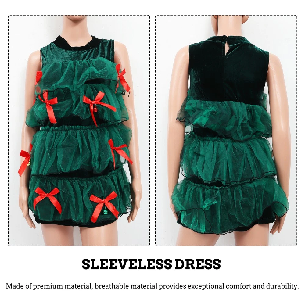 VETEMENTS Costumi verdi per feste di Natale scenico spettacoli vestiti bambina