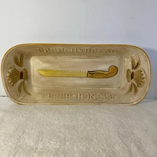 Los Angeles Potteries French Bread Loaf Bowl Tray Calif USA VTG  Italian Cooking
