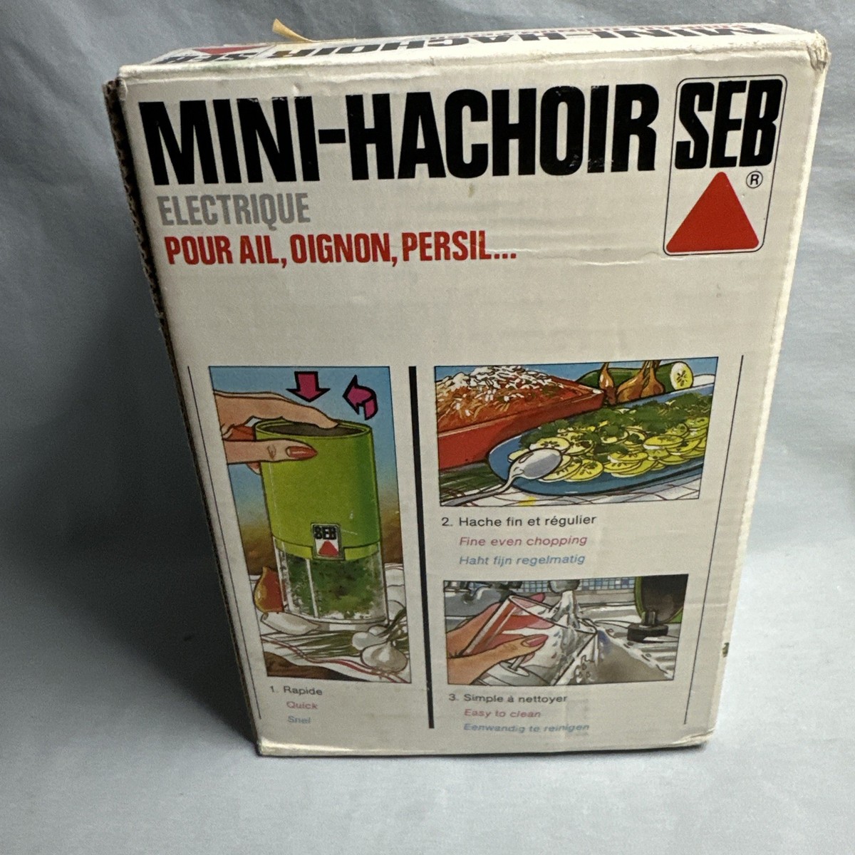 SEB Minichop Electric Chopper 8551 Made in France 1986 Works Great