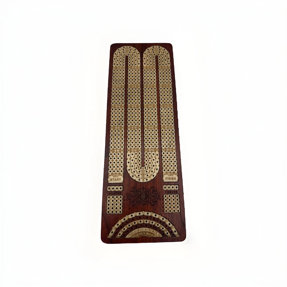 House of Cribbage - Continuous Cribbage Board/Box Inlaid in Bloodwood/Maple 4 - Image 2 of 4