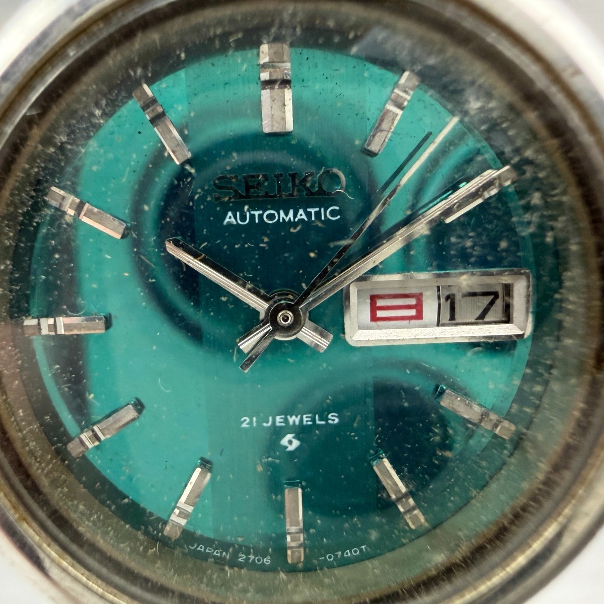 Seiko Automatic Watch Women 26mm Green Dial Silver Tone Daydate