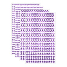 1394Pcs 4mm/6mm Self-Adhesive Rhinestone Stickers 4 Sheet Light Purple