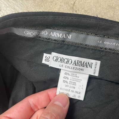 Vintage Giorgio Armani Collezioni Linen pleated trousers black