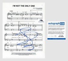 SAM SMITH AUTOGRAPH SIGNED I'M NOT THE ONLY ONE SHEET MUSIC ACOA