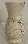 Vintage Cobweb Jackson Pollack Style Art Pottery Vase USA 112 String Cream Black