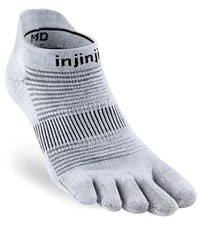 Injinji Run Lightweight No-Show Socks X-Large Gray