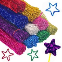 100 StüCk Pfeifenputzer Zum Basteln,Chenilledraht,30Cm × 6Mm,10 Farben | P
