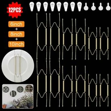 12 pcs Hanging Plate Hanger Wall Display Holder Invisible Dish Hooks 6/8/10 inch