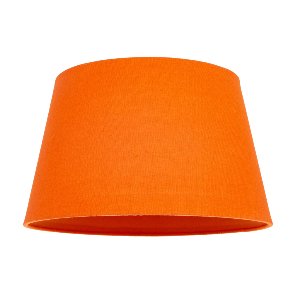 Traditional 30cm Vivid Orange Linen Fabric Drum Table/Pendant Shade 60w Maxim...