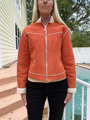 burnt orange fleece jacket