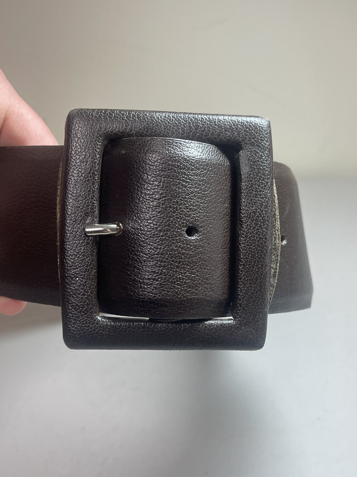 Vintage Sandy Duftler Belt Wide Leather Brown USA Made #5561 image 7