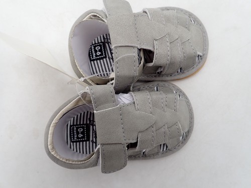 Prewalker Baby Crib Shoes Fishman Sandals for Girls Gray size Newborn - 6 Months - Picture 3 of 7
