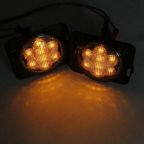 Pair LED Fender Side Marker Turn Signal Light Fit for 2007-2018 Jeep Wrangler JK - Foto 2 di 12