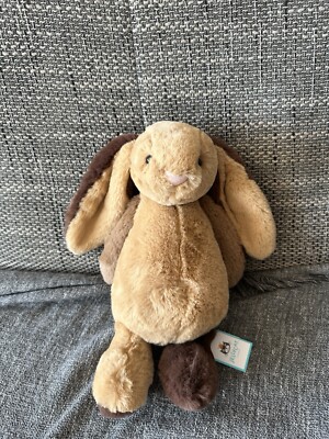 Jellycat Bashful Patchwork Brown Bunny new with tags