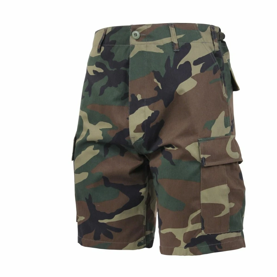 Tactical BDU Shorts Woodland Desert Camo Cargo Shorts Army Fatigues S - 6XL - Image 2 of 4