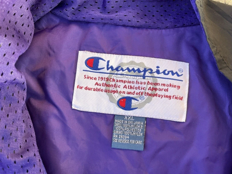 Cortavientos vintage de los años 90 campeón Phoenix Suns NBA a rayas hechizo RARO talla XXL Foto 2 de 4