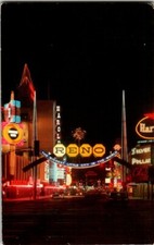 Unposted Post Card Reno Arch At Night Reno Nevada