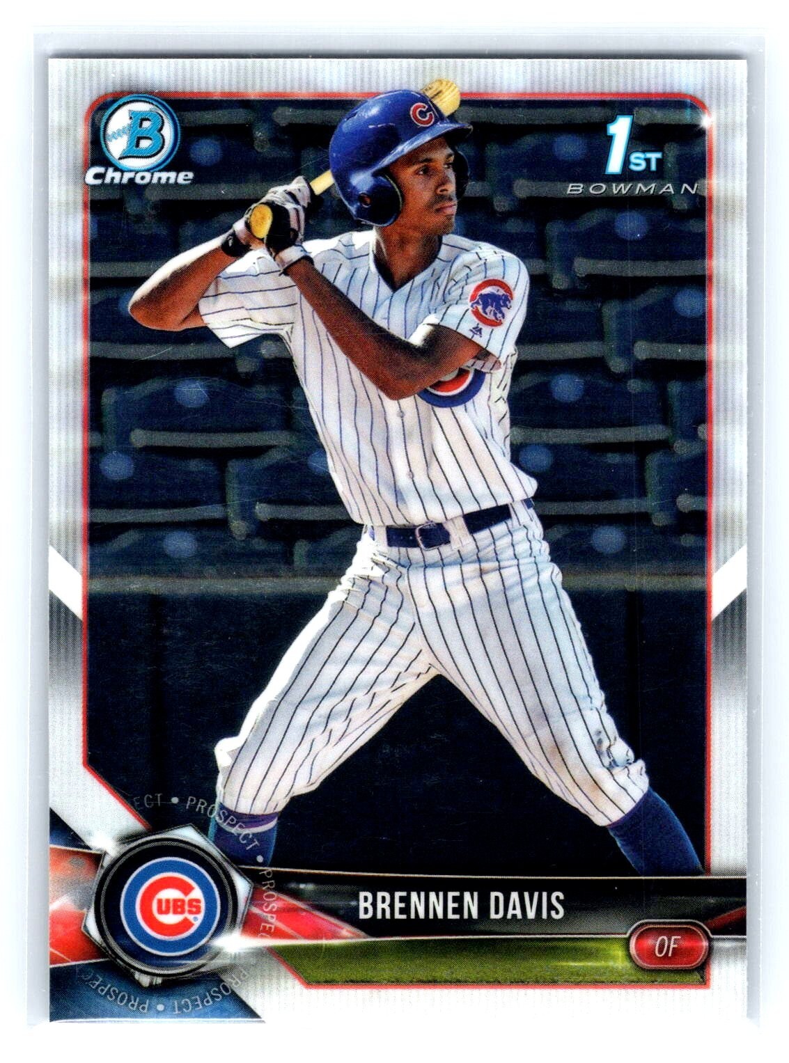 2018 Bowman Draft Chrome 1st Bowman Prospect #BDC-47 Brennen Davis Chicago Cubs