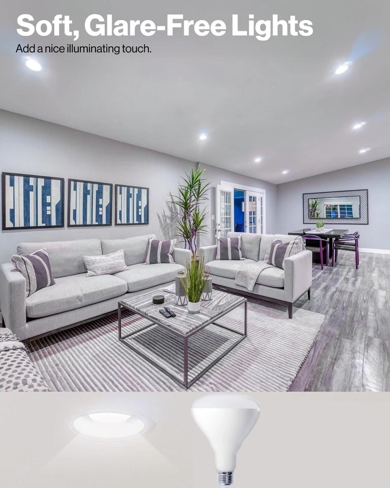 4Pack BR40 LED Reflector Light Bulb, Indoor Flood Light, 2700K, 15W(75W), 1100LM - Image 2 of 4