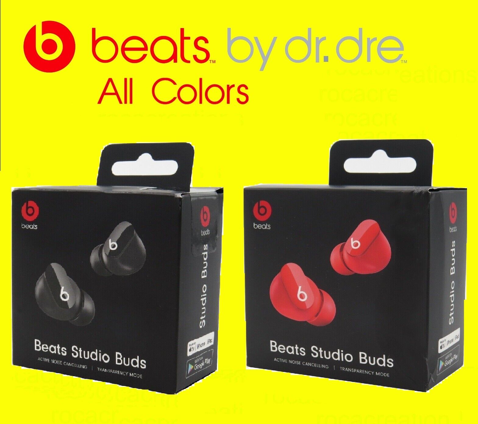 Beats by Dr. Dre Beats Studio Buds Wireless RETAIL BOX & ORIGINAL CHARGING CABLE