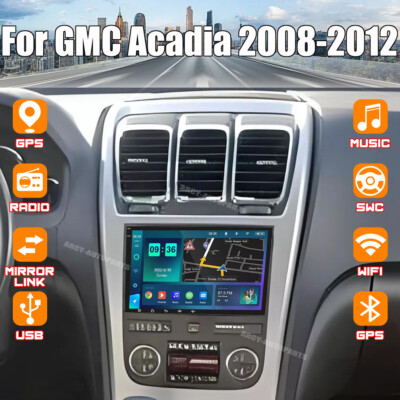 For 2008-2012 GMC Acadia Android 13 Apple Carplay Car Stereo Radio GPS FM Player