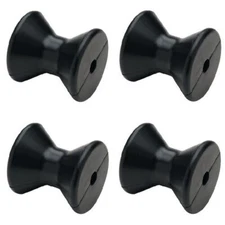 4 PACK 3 Inch Mounting Width Boat Trailer Black Molded Rubber Bow Stop Roller