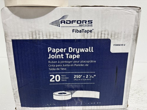 20 Rollen Adfors Fibatape Papier Trockenbau Fugenband weiß 2-1/16 Zoll x 250 Fuß - Bild 2 von 4