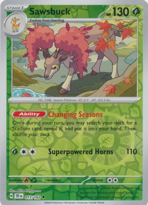 Reverse Holo Sawsbuck 017/162 Temporal Forces eBay