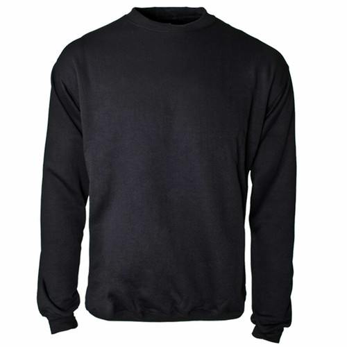 Mens Poly Cotton Sweatshirt Plain Causal Workwear Pullover Long Sleeve Jumper - Picture 4 of 8