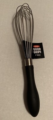 OXO Good Grips Better Wire Balloon Whisk Non Slip Black Rubber Handle Sz 9'' New 