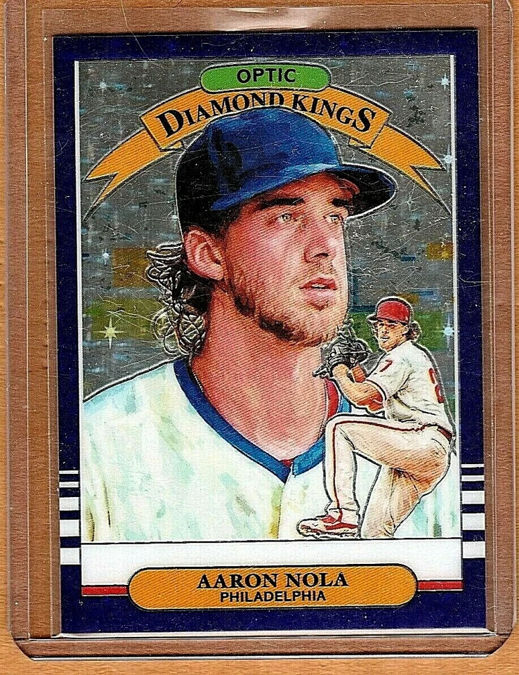 2019 donruss optic,AARON NOLA,"PURPLE STARS" 33/125 diamond kings"PHILLIES" - Image 2 of 4