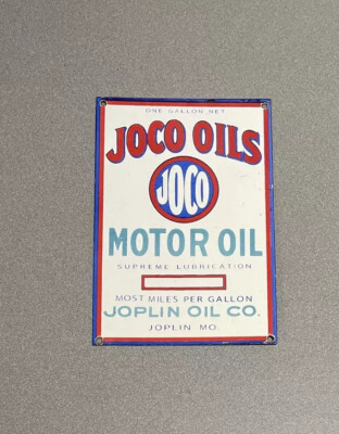 VINTAGE JOCO PORCELAIN SIGN CAR GAS OIL TRUCK
