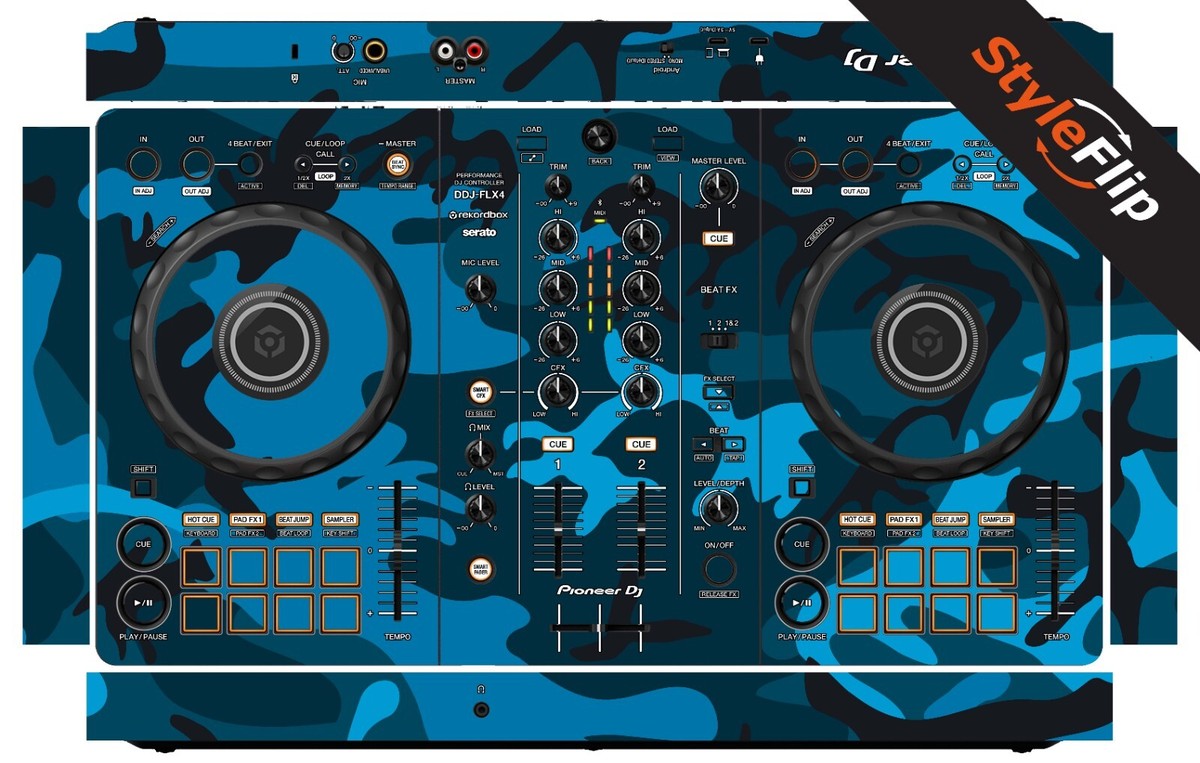 Pioneer DDJ-FLX4 Skin | Camo Blue | Protective Decal | StyleFlip
