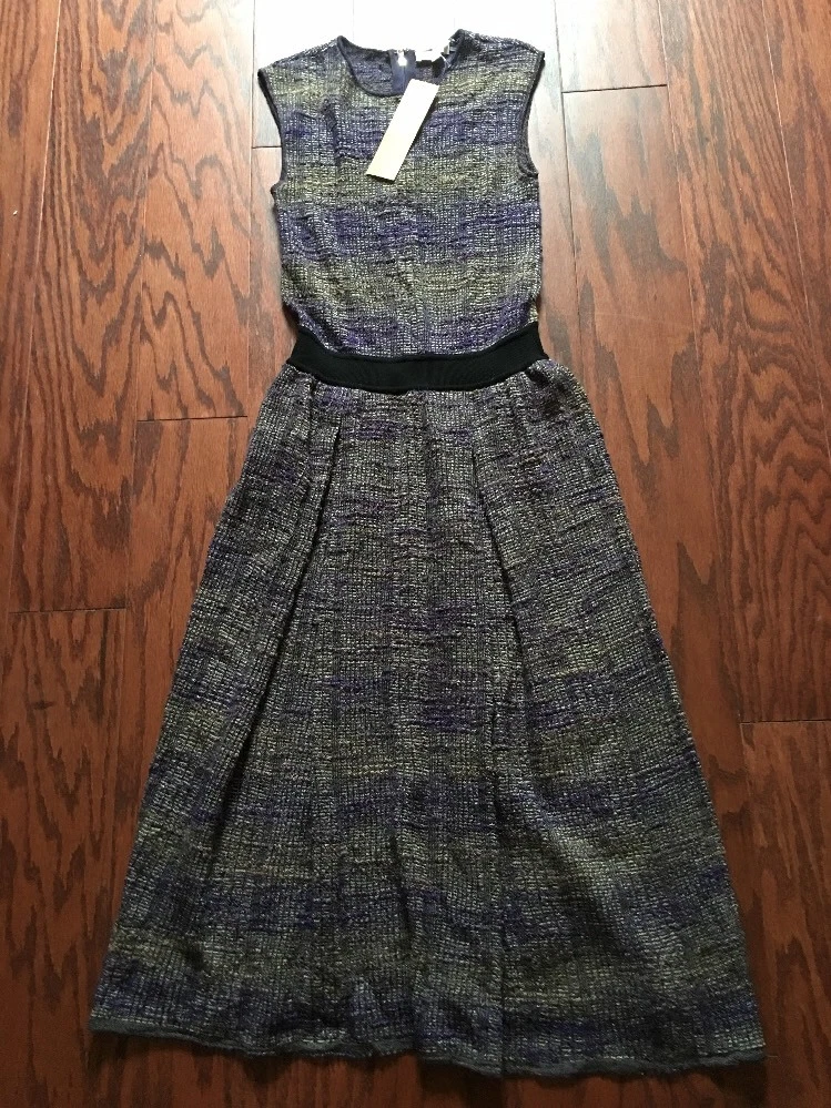 Abito midi nuovo con etichette Tory Burch Nadia lavorato a maglia taglia XS