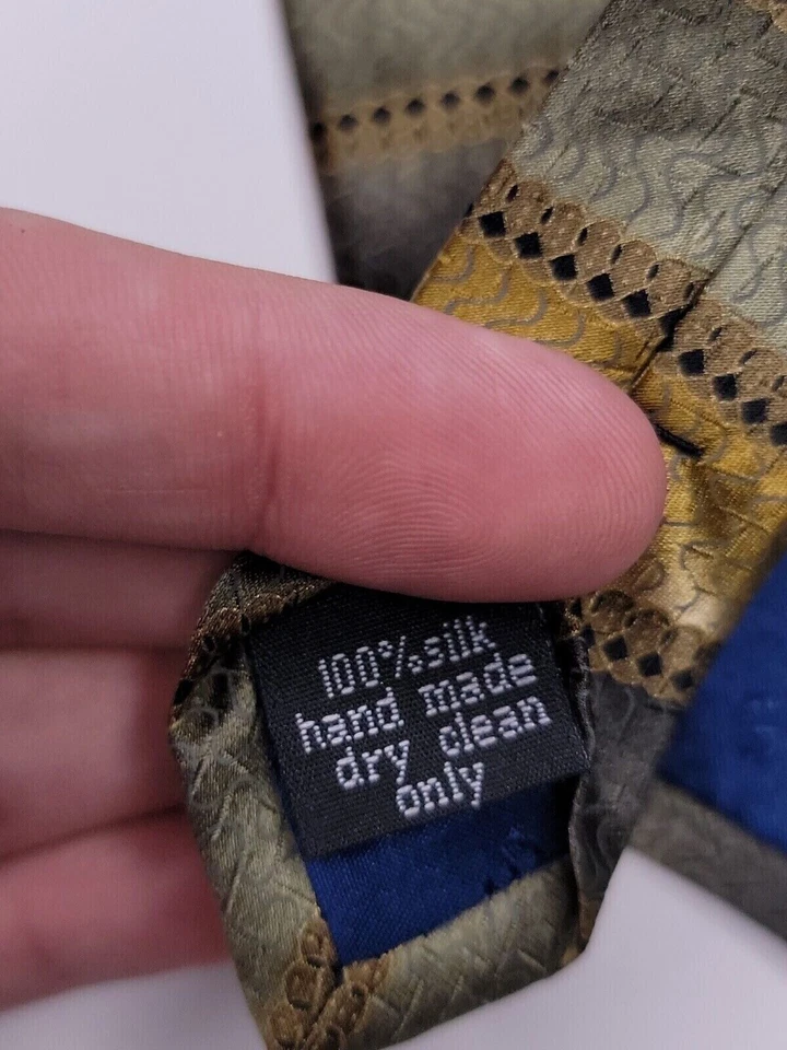 Corbata formal para hombre Carlos Devenezia 60"Lx3,75"W verde/marrón Foto 4 de 4