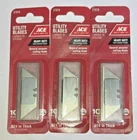 ACE 27979, Heavy Duty Utility Blades, 10 Pack, 30 Blades Total Made in USA